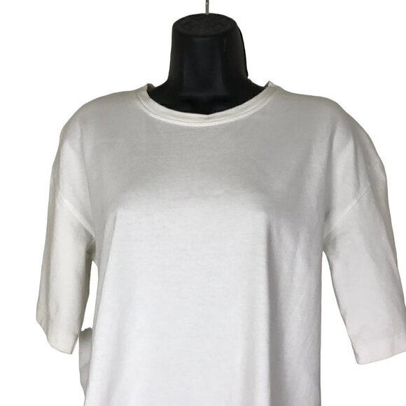 Aritzia The Group By Babaton White Short Sleeved Light Weight Sweatshirt Size M - Picture 4 of 7